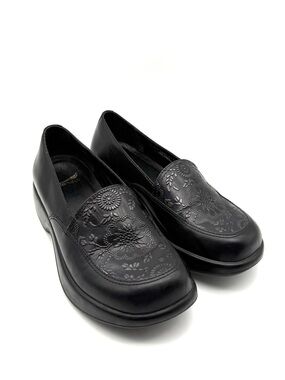 Dansko Mandolin Chunky Loafer Embossed Tooled Black Leather EU 40 US 9.5-10